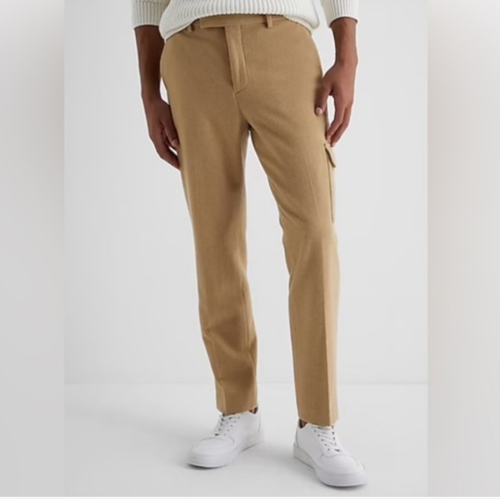 Express Slim Tan Wool Blend Pants